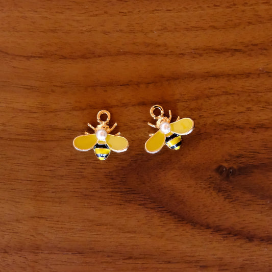 Bee Enamel Charms (Set of 2)