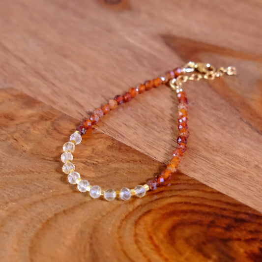 Hessonite and Citrine Sparkly Bracelet